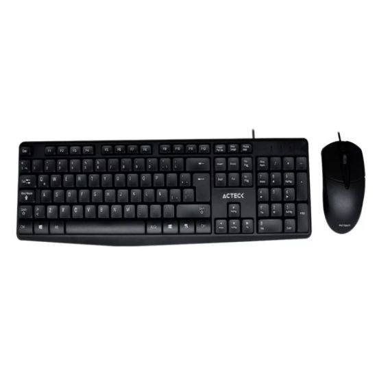 Imagen de Combo Mk210 Teclado Mouse 1600 Dpi Alámbrico Creator Mk210 pc negro cable usb