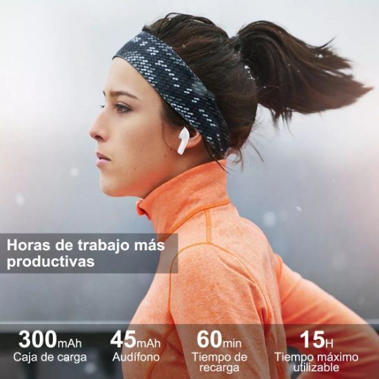 Imagen de Audífonos Inalámbricos Bluetooth 5.3 Transparente Auriculares Microfono deportivos Música celular