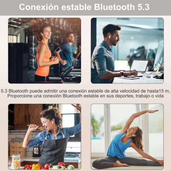 Imagen de Audífonos Inalámbricos Bluetooth 5.3 Transparente Auriculares Microfono deportivos Música celular