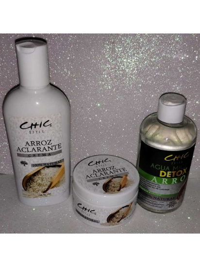 Imagen de Combo Aclarante, Limpieza y Cuidado Profundo de Arroz-Crema para Rostro, Crema Líquida Corporal y Agua Miscelar desintoxicante.