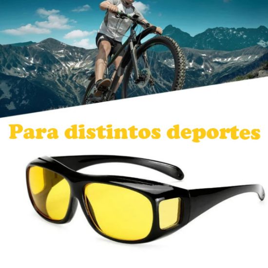 Imagen de Gafas de visión nocturna antideslumbrantes conductor gafas sol ciclismo moto deporte auto amarillo