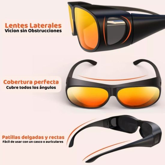 Imagen de Gafas de visión nocturna antideslumbrantes conductor gafas sol ciclismo moto deporte auto amarillo