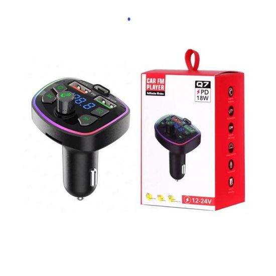 Imagen de Transmisor Receptor Para Adaptador Bluetooth Auto Estéreo USB volumen música rgb luz led cargador