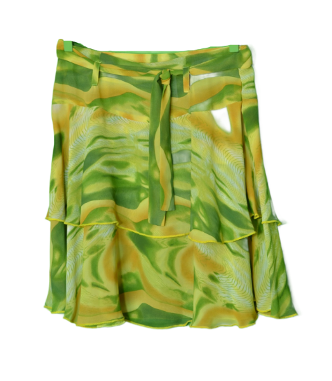 Imagen de Falda De Mujer Zobeida Talla 7 Nueva Fresca Naranja Verde