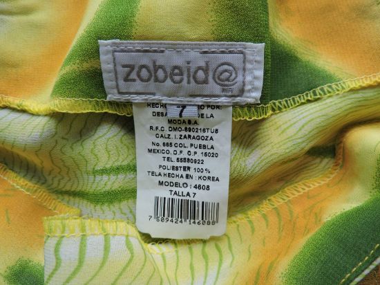 Imagen de Falda De Mujer Zobeida Talla 7 Nueva Fresca Naranja Verde