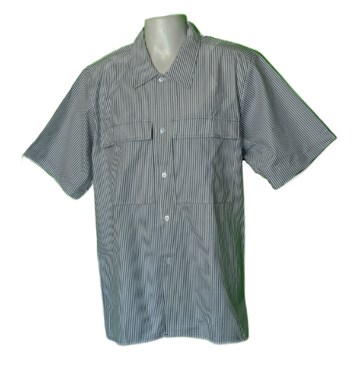 Imagen de Camisa Zobeida Talla 40 (xl) Hombre Original Nueva Rayas Negro blanco