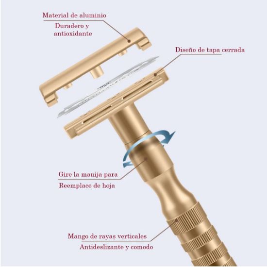 Imagen de Rastrillo maquinilla afeitar clásica gris hombres mujeres afeitadora manual depilación cuchillas