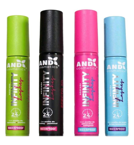 Imagen de Combo 8 Mascara para Pestañas Infinity Lahes Alargador Volumen Definición 3D 24 hr.