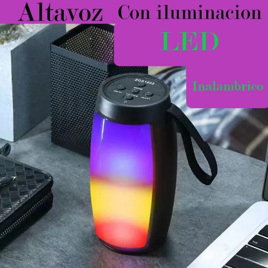 Imagen de Bocina inalámbrico RGB altavoces inalámbricos bluetooth sonido portátil MP3 graves luces LED