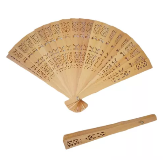 Imagen de 10 Abanicos de Madera Grabados Ecológico 100% Madera