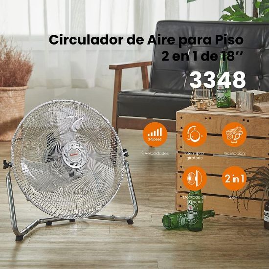 Imagen de Ventilador Metálico 18' Mytek 3348 Pared Mesa Piso