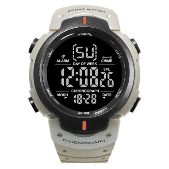 Imagen de Reloj de pulsera deportivo khaki con alarma Digital cronógrafo multifunción resistente al agua led