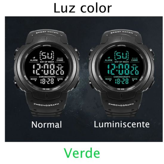 Imagen de Reloj de pulsera deportivo khaki con alarma Digital cronógrafo multifunción resistente al agua led