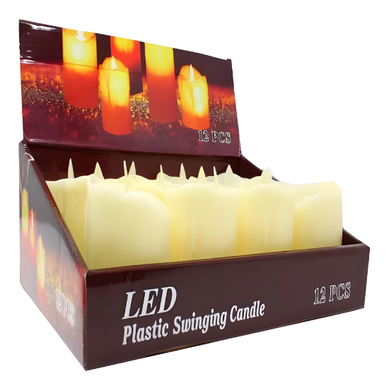 Imagen de 12 Velas Leds 7cm con Pila Incluida Decoración Día de Muerto Halloween Navidad