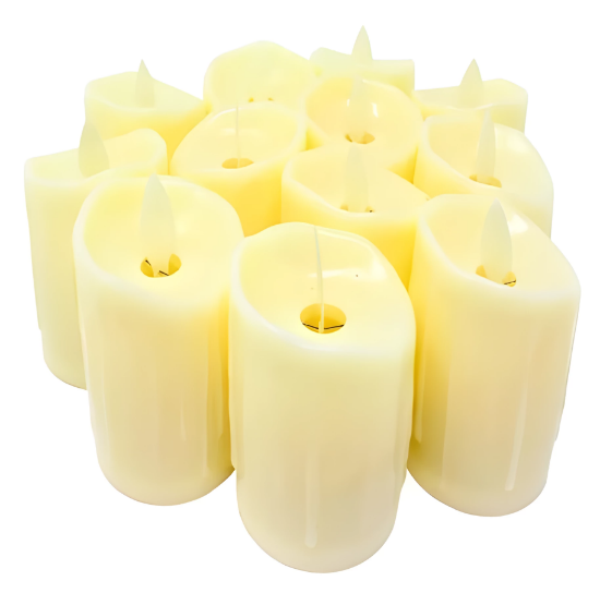 Imagen de 12 Velas Leds 7cm con Pila Incluida Decoración Día de Muerto Halloween Navidad