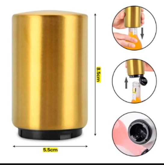 Imagen de 3 Destapadores Automático Magnético Acero Inoxidable para Botellas Tapa corcho