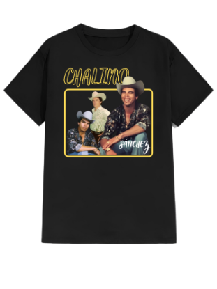 Imagen de Playera manga corta 100% algodón diseño estampado "Chalino" 