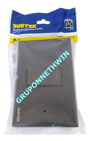 Imagen de 10 Placas Surtek de 1 Apagador, Negro 1/3 40000 Ciclos P619N