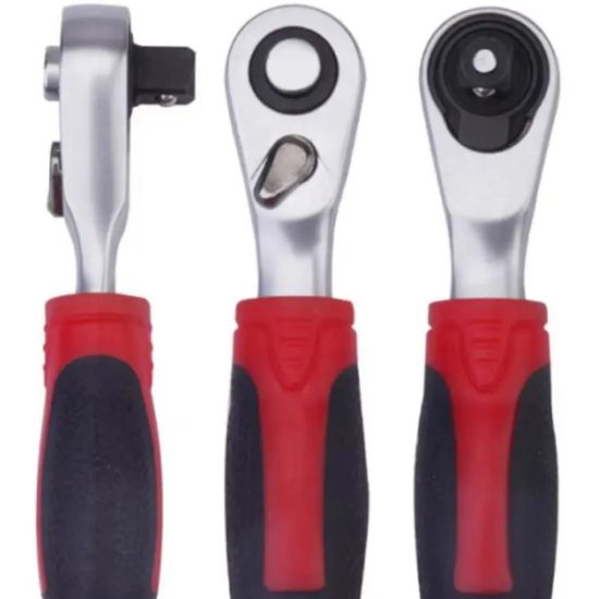 Imagen de Matraca trinquete destornillador Mini llave 1/4-6,35mm mango enchufe cabeza herramientas reparación