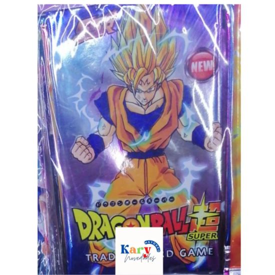 Imagen de 50 sobres de Tarjetas y tazos de batalla DragonBall Super 50 sobres con 5 tarjetas tipo holográficas y 2 tipo tazos cada sobre