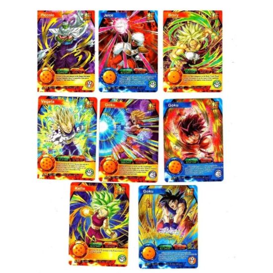Imagen de 50 sobres de Tarjetas y tazos de batalla DragonBall Super 50 sobres con 5 tarjetas tipo holográficas y 2 tipo tazos cada sobre