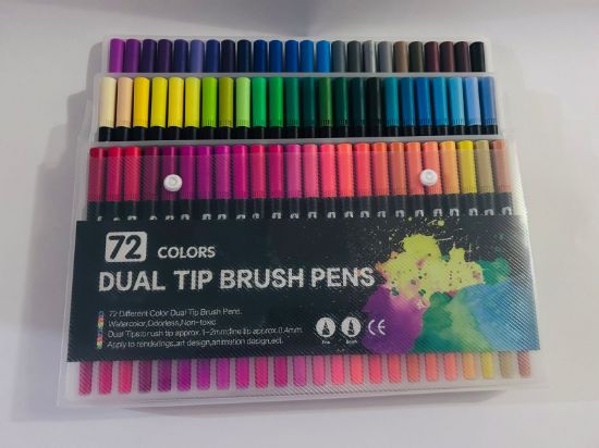 Imagen de dual tip brush pens 72 piezas