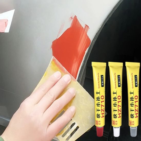 Imagen de Pasta masilla carrocería coche moto relleno arañazos rojo asistente pintura reparación vehículo