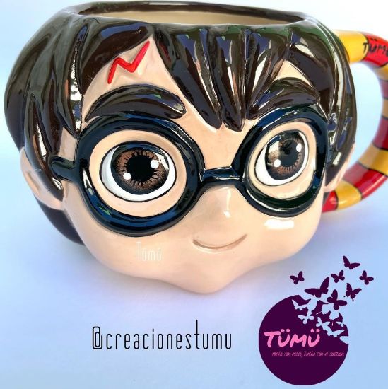 Imagen de Taza cerámica 3D Mago grande pintada a mano