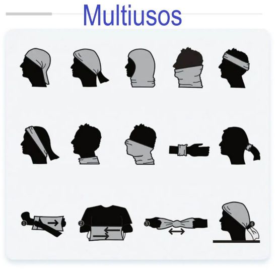 Imagen de Pasamontañas tubular Buf bandana moto bici sin costuras cubre bocas deportes negro tela gym