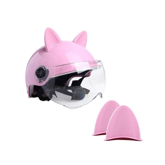 Imagen de Adorno moto Decoración casco orejas gato motocicleta pegatinas accesorios rosa 2 pz contra agua