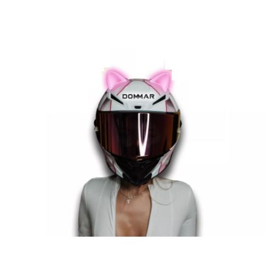 Imagen de Adorno moto Decoración casco orejas gato motocicleta pegatinas accesorios rosa 2 pz contra agua