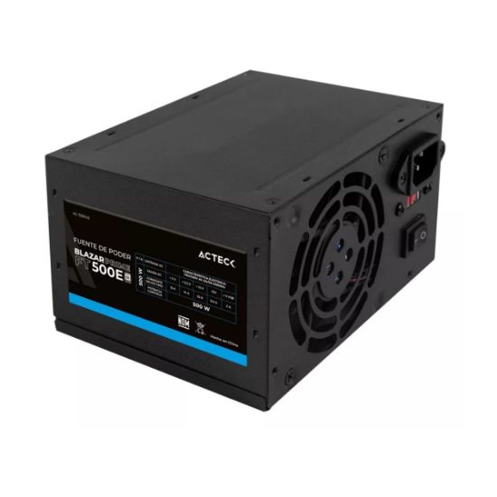Imagen de Fuente de Poder Acteck AC-938143 20+4 pin ATX, 80mm, 500W, Negro pc computadoras energía gabinete