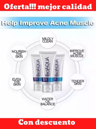 Imagen de Limpiador Facial Bioaqua Elimina Acné Piel Grasosa Aloe Vera