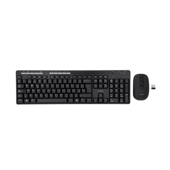 Imagen de Kit de teclado y mouse ACTECK KT-28 inalámbrica Windows pc laptop usb negocio oficina negro bateria