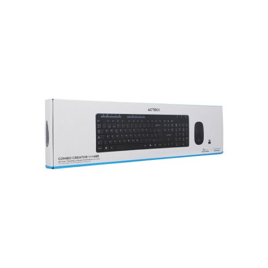 Imagen de Kit de teclado y mouse ACTECK KT-28 inalámbrica Windows pc laptop usb negocio oficina negro bateria