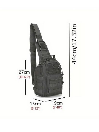 Imagen de Mochila táctica versátil pecho bolsa transporte senderismo caza deportes cartera moto autos negro