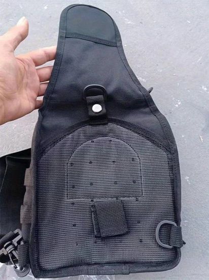 Imagen de Mochila táctica versátil pecho bolsa transporte senderismo caza deportes cartera moto autos negro