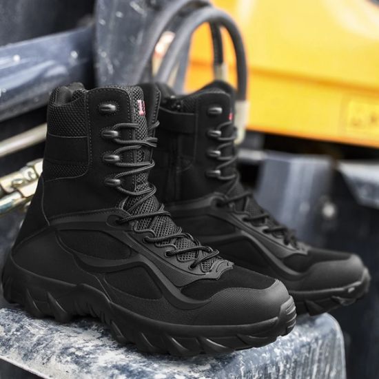 Imagen de Botas zapato tácticas negro ligera ejército hombre botines malla transpirable senderismo escalada Talla 7