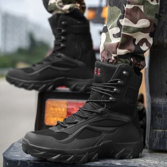 Imagen de Botas zapato tácticas negro ligera ejército hombre botines malla transpirable senderismo escalada Talla 7