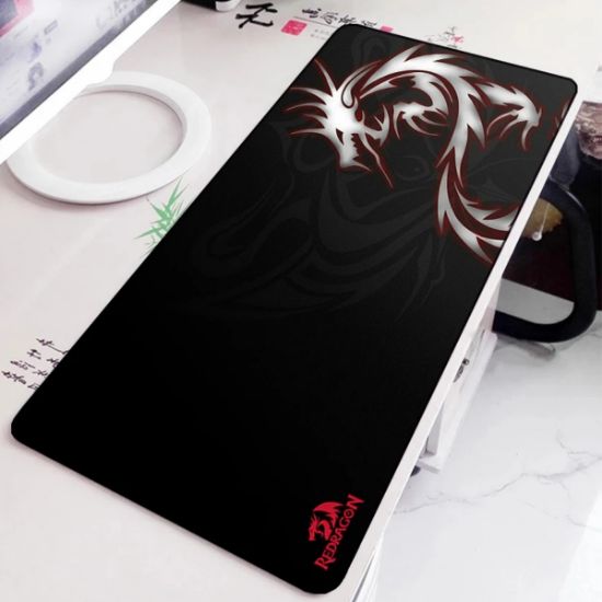Imagen de Mouse Pad Gaming dragon blanco juego alfombrilla goma Antideslizante compu Pc Lap 90*40cm XL cel