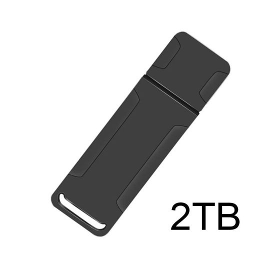Imagen de Memoria pendrive USB 3.1 alta velocidad unidad Flash 2TB metalica negro portátil pc lap mac cel