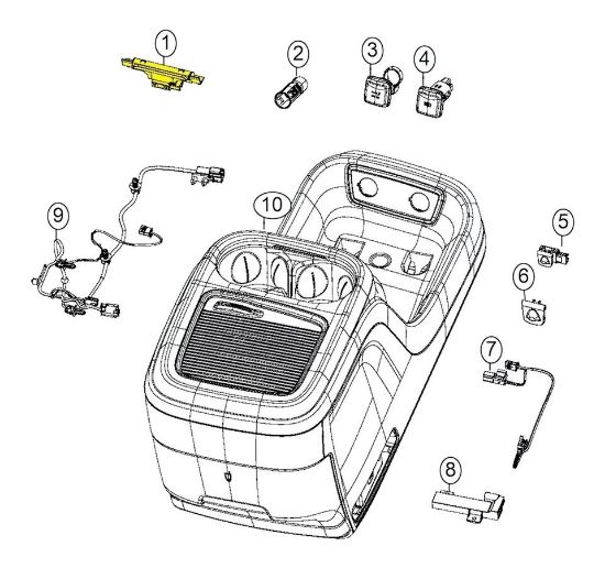Imagen de Sensor De Lámpara De la Consola Del Piso, Voyager, Pacífica 2017-2024