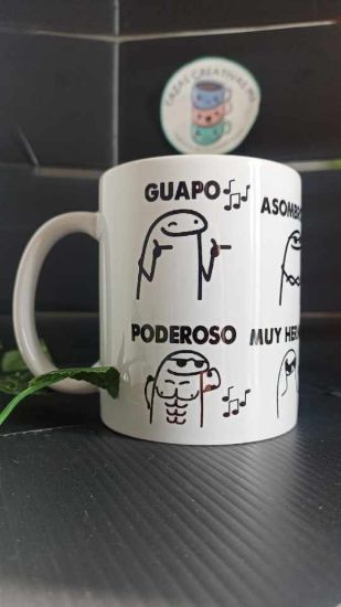 Imagen de Taza Personalizada Guapo Poderoso Meme Flork