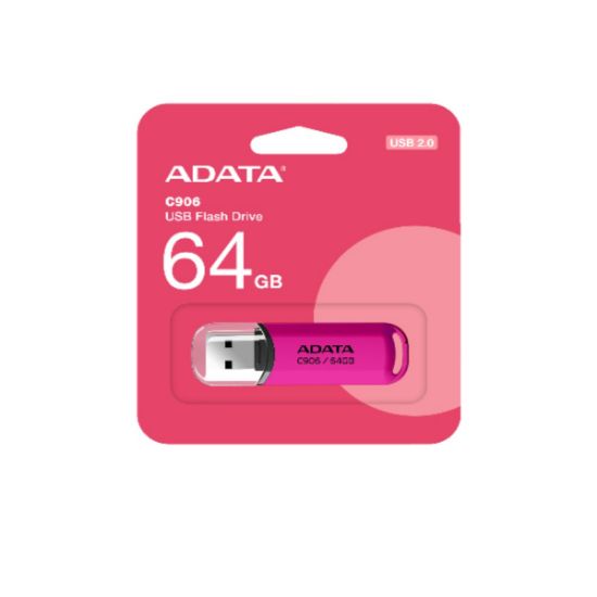 Imagen de Memoria USB Adata C906, 64GB, USB 2.0, Rosa