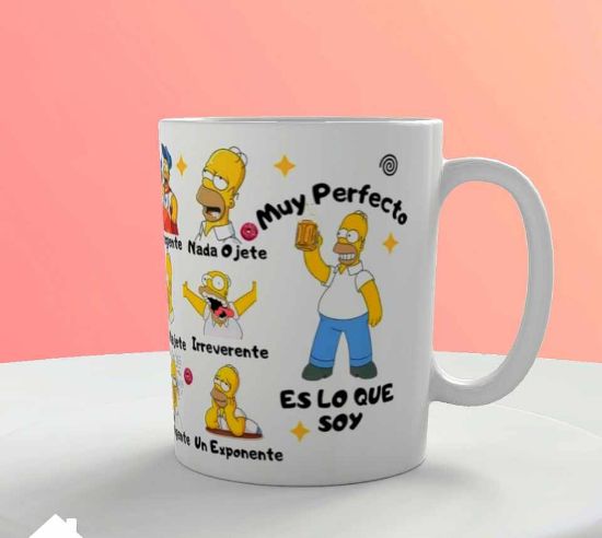 Imagen de Taza simpons personalizada guapo armonioso