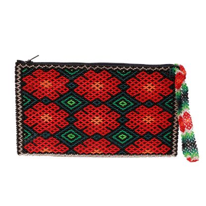 Imagen de Bolso de mano wixárika en tonalidades rojas