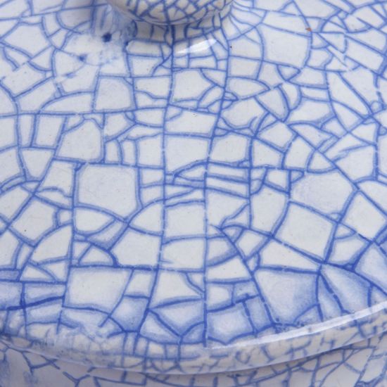 Imagen de Cazuela craquelada blanco con azul VENDIDO