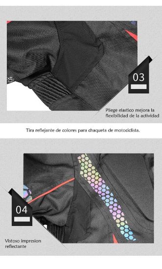 Imagen de Chamarra Chaqueta moto impermeable motocicleta protección armadura contra agua aire reflejante bici