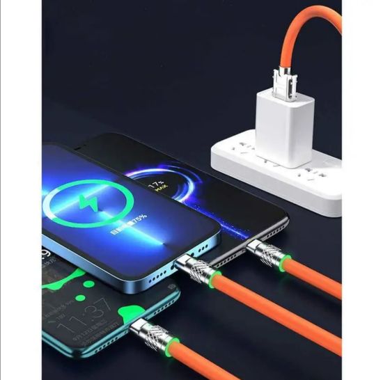 Imagen de Cable de Datos USB 3 en 1 Carga Super Rápida Aleación de Zinc Cargador iPhone Samsung Huawei Xiaomi
