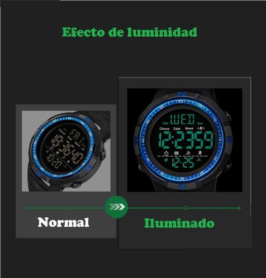 Imagen de Reloj deportivo militar rojo pulsera digital prueba golpes cuenta atrás resistente agua táctico